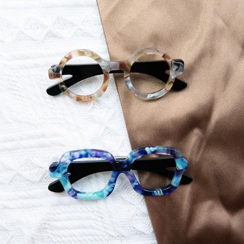 Бестселлер Yi'ai: Европейско-американская акриловая брошь в форме очков - Уникальный стиль, аксессуар-корсет