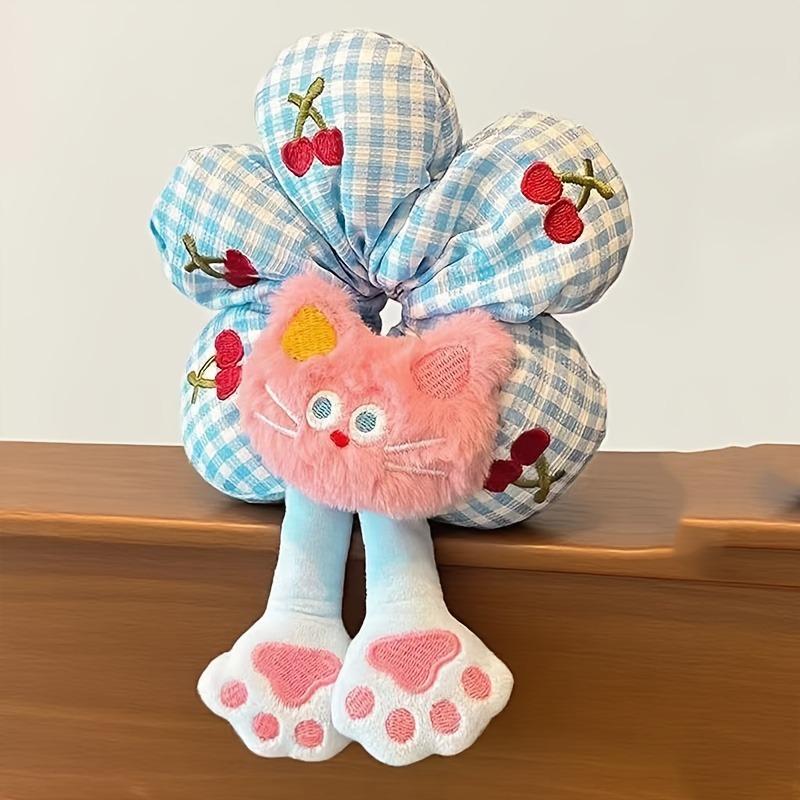 1pc Children Fun 3d Doll Hair Circle Duckling Cat Shaped Large Intestine Circle Girl's Heart Full Hair Tie Headrope Accessories