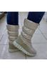 Women Modern Stylish Fashion Boots Faux Leather K Beige Furry Car Boots