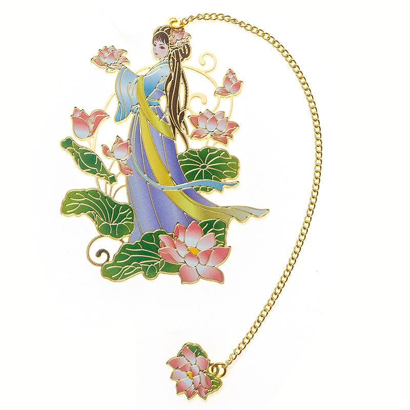 Китайские мифологические сказочные закладки, красивые полые латунные закладки, закладки с цветочной феей, канцелярские принадлежности для девочек