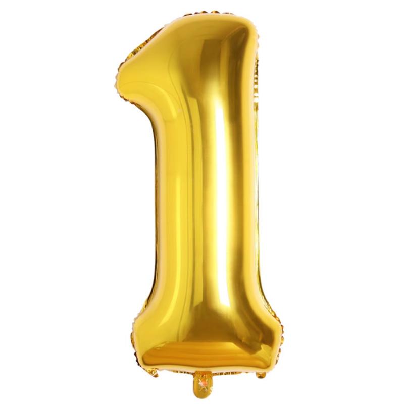 32-Inch Aluminum Foil Number Balloons Gold Silver Birthday Baby One Year Old Decorative Photography Balloons Celebration Supp...