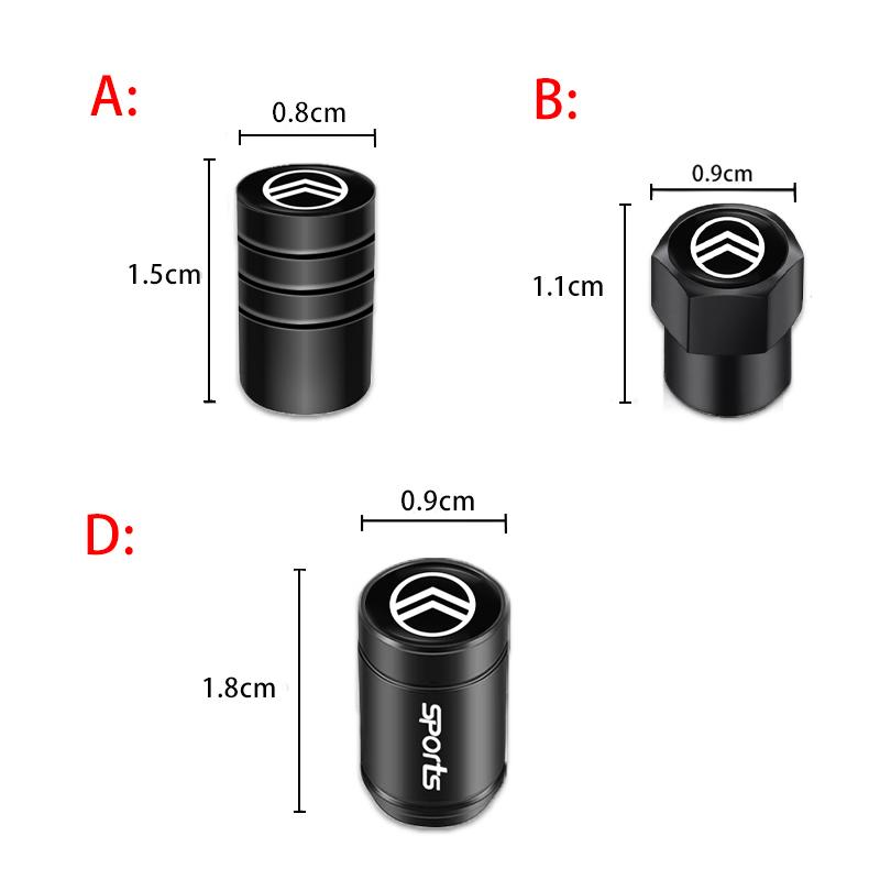 4Pcs Metal Tire Valve Caps Car Tyre Air Stems Cover For Citroen C8 DS3 C6 C3 Vts C4 Saxo C4L C5 C2 Xsara C3-XR Picasso Berlingo amt123