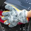 Auto Double-sided Coral Velvet Five Finger Gloves Car Wash Gloves Auto Care Gloves Soft Superfine Fiber Washing Microfiber Tools