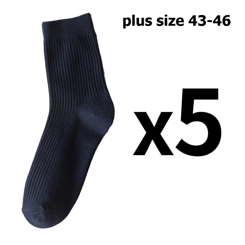 5 Pairs/Lot Men's Vertical Striped Cotton Socks Mid-calf Breathable Socks Business Sports Socks