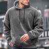 Lamb Wool Hoodies Winter Coral Wool Solid Color Hoodie Men Sweatshirt Joggers Fashion Loose Oversized Fleece Pullover Streetwear