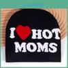 Вязаная шапка с узором из букв I Hot Moms для осени и зимы для тепла на улице