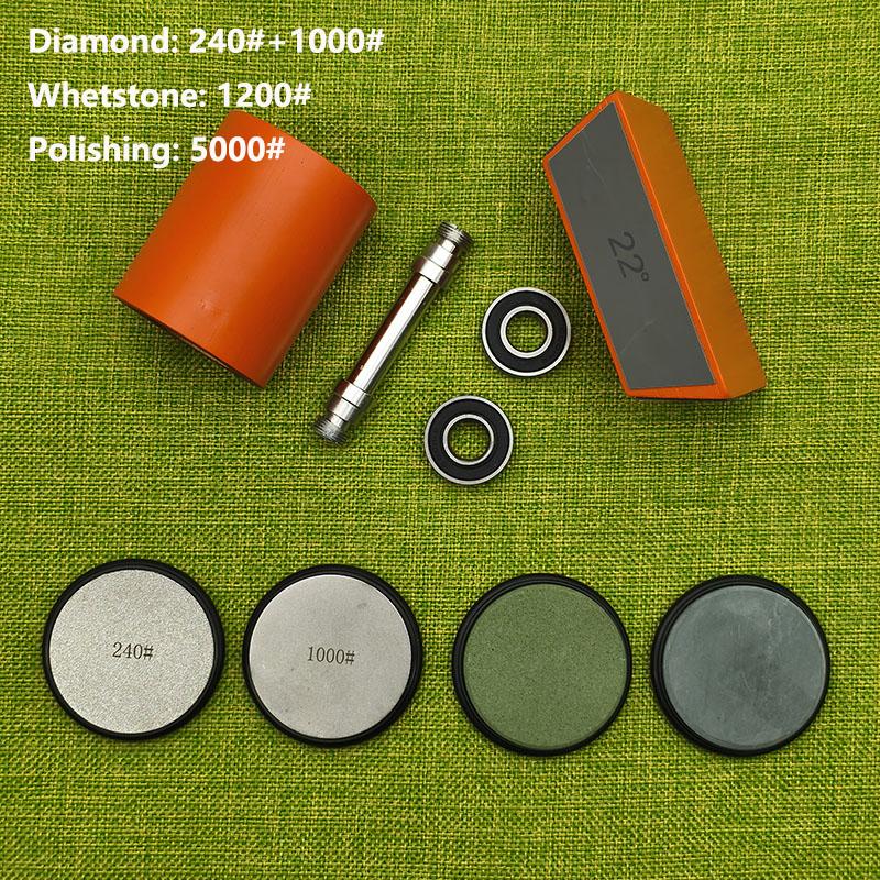 Профессиональная оранжевая роликовая точилка для ножей, деревянная роликовая точилка для ножей, магнитная четырехсторонняя 15/18/20/22°, кухонный набор инструментов для заточки