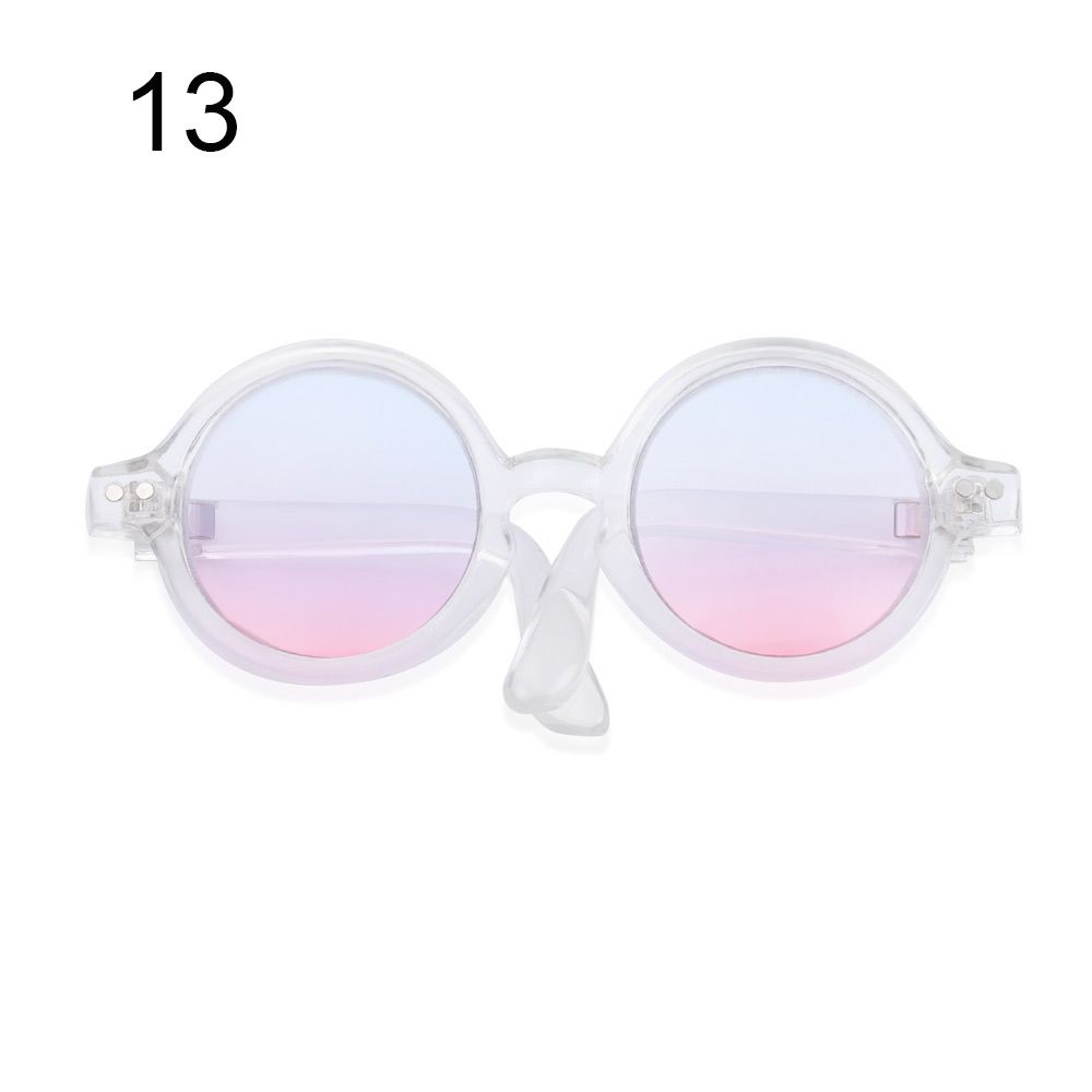 Round Frame Candy Color Toys Eyewear Clear Lens Eyeglasses Plush Doll Miniature Doll Glasses
