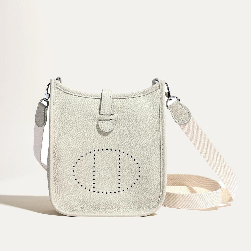 H Home Genuine Leather Evelyne Women's Mini Togo Leather Crossbody Tote Bag