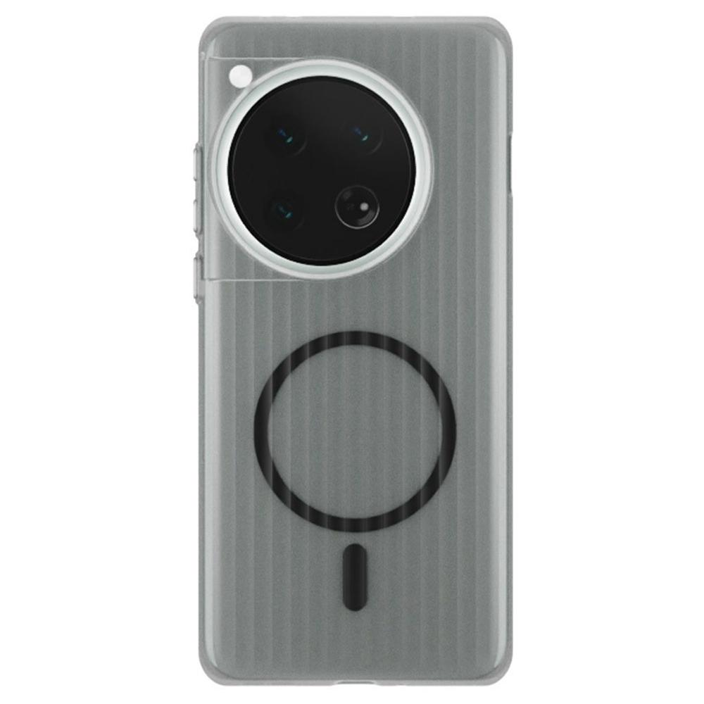 For OnePlus 12 5G Magnetic Case Corrugated Texture Hard PC Phone Cover