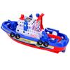Electric Firefighting Ship Toy: Blue Model with Lights & Music for Kids' Bath Play