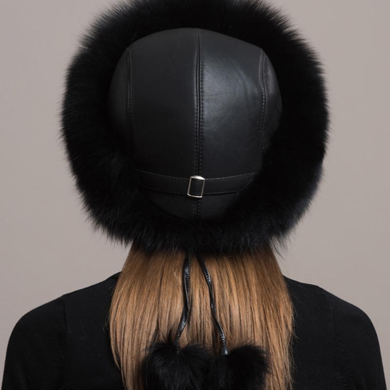 Fox Fur Hat Women Cap Thick Fur Cap Winter Warm Hat Female Fashion For Women Hat With Earmuffs Hat