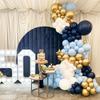 Royal Blue Balloons Arch Kit Baby Bule Gold Confetti Balloon Garland Birthday Party Baby Shower Wedding Anniversary Decoration