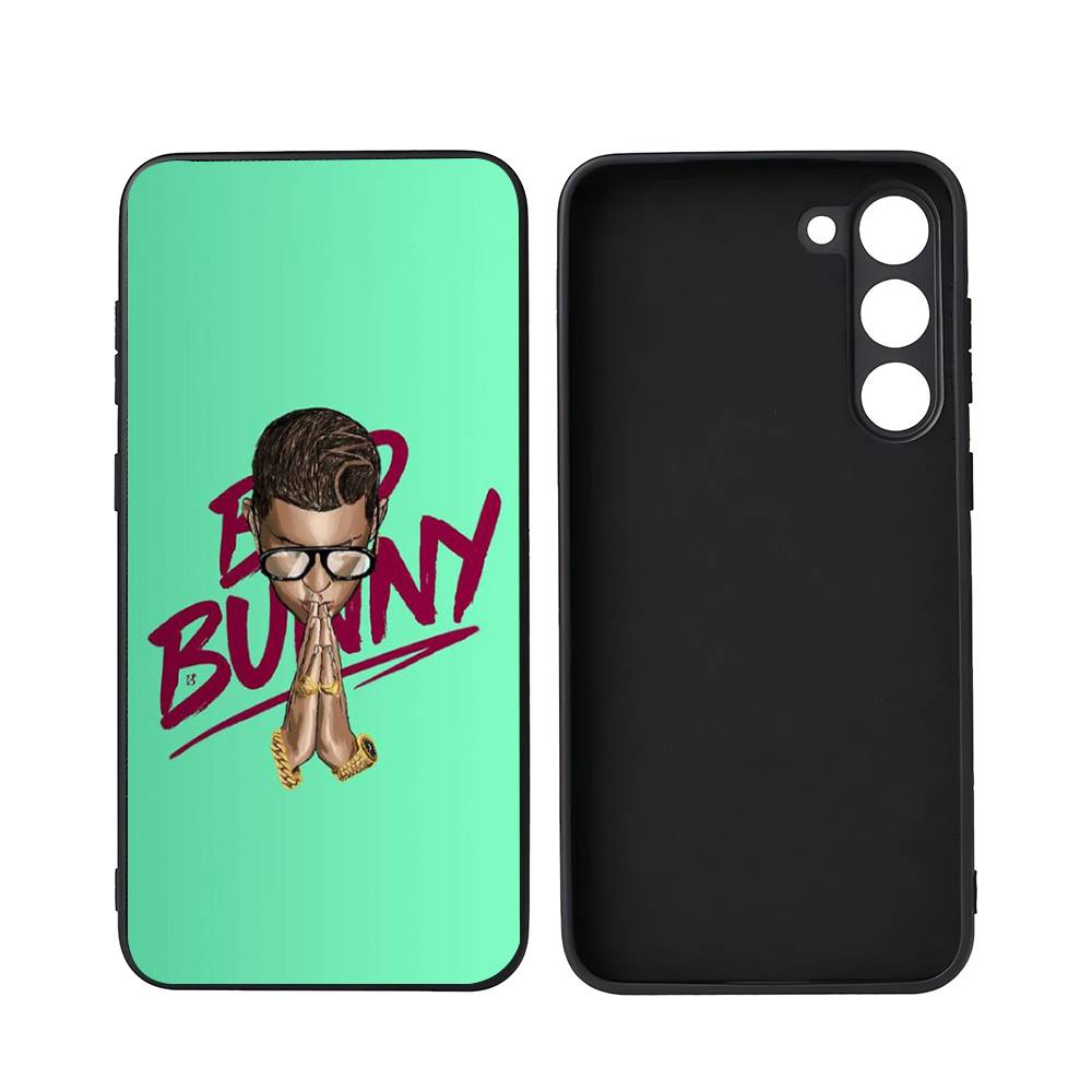B-Bad Bunny-Y Luxury Black Phone Case For Samsung Galaxy S23 S24 S25 Ultra S22 Plus S21