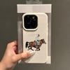 Винтажный чехол с вышивкой ковбоя и лошади для iPhone 17Air 16 15 14 13 12 11 Pro Max Plus Роскошный ретро-чехол из мягкой кожи, противоударный