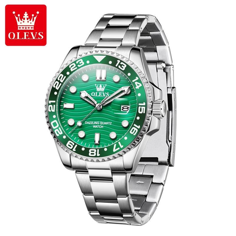 Новые мужские часы Роскошные кварцевые часы для мужчин Green Water Ghose Style Auto Date Diving Series Мужские часы