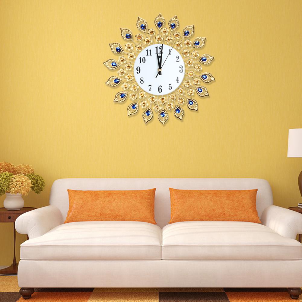Большие настенные часы Роскошная алмазная живопись Металл Гостиная Инструмент для украшения дома Подвесные часы Товары 2019 года