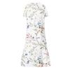 Women's Summer Casual Fashion Floral Printed Short Sleeve Button Pocket Dress