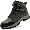 Safety Boots Rotary Button Ankle Support Waterproof Steel Toe Work Boots Non Slip Rubber Sole Leather Industrial Shoes 36-46