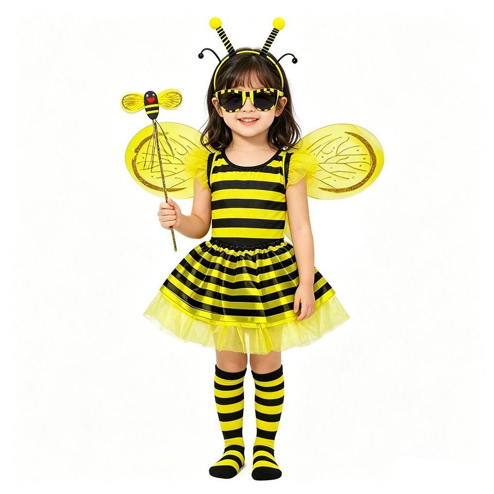 Tutu Skirt Bumblebee Costume Striped Knee Stocking Honey Bee Costume Bee Costume Set For Women