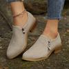 Fashion Comemore Retro British Style Ankle Boots for Women Spring Autumn New Round Head Thick Heeled Women's Shoes Casual Short Botas