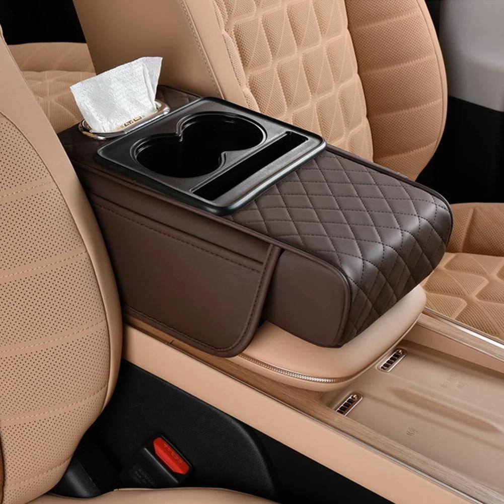 Высококачественный чехол на подлокотник автомобиля, утолщенная подушка для увеличения высоты, подушка для подлокотника с карманом, подстаканник для салфеток, подушка для поддержки локтя из хлопка с эффектом памяти