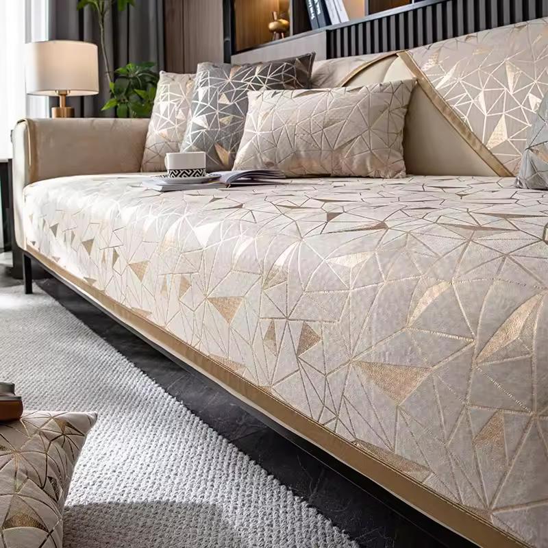 Легкая подушка для дивана в роскошном стиле, высококачественная подушка из шенилла с бронзовым эффектом, универсальный нескользящий чехол для дивана Four Seasons