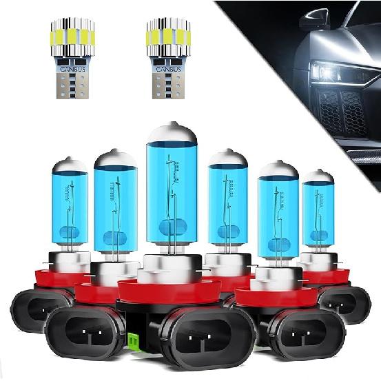 Halogen Headlights Fit For Nissan Altima 2019-2020 Headlight Bulbs,9005/H10/HB3 High Beam + H11/H8/H9 Low Beam Bright Front Car Lights,Plug And