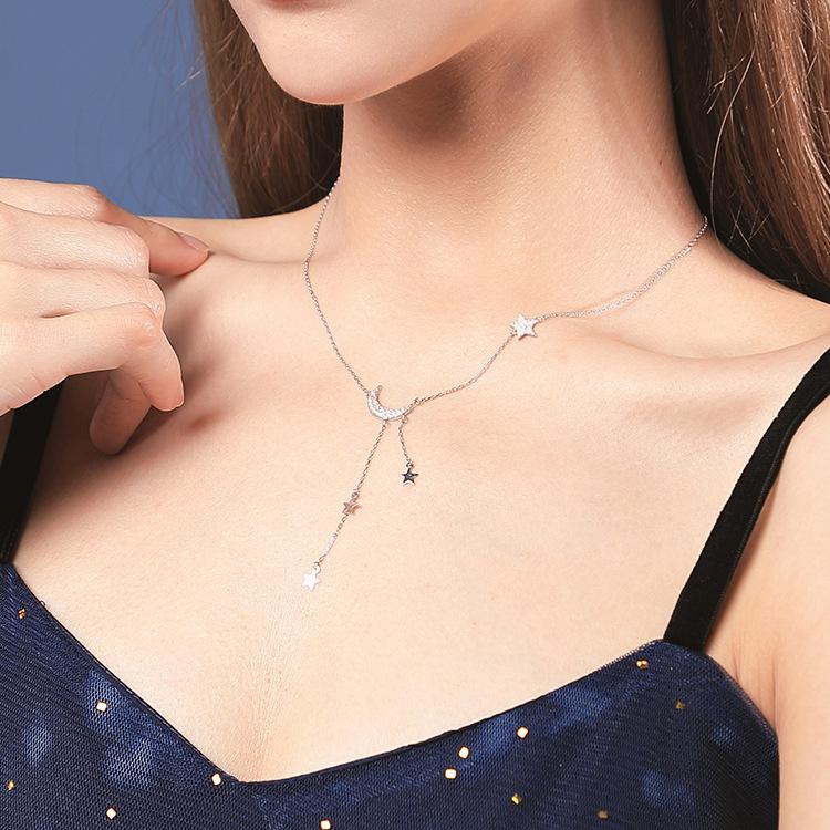 Женское ожерелье Год Звезда Луна Кисточка Подвеска Свитерная цепочка Подарок на день рождения для девушки
