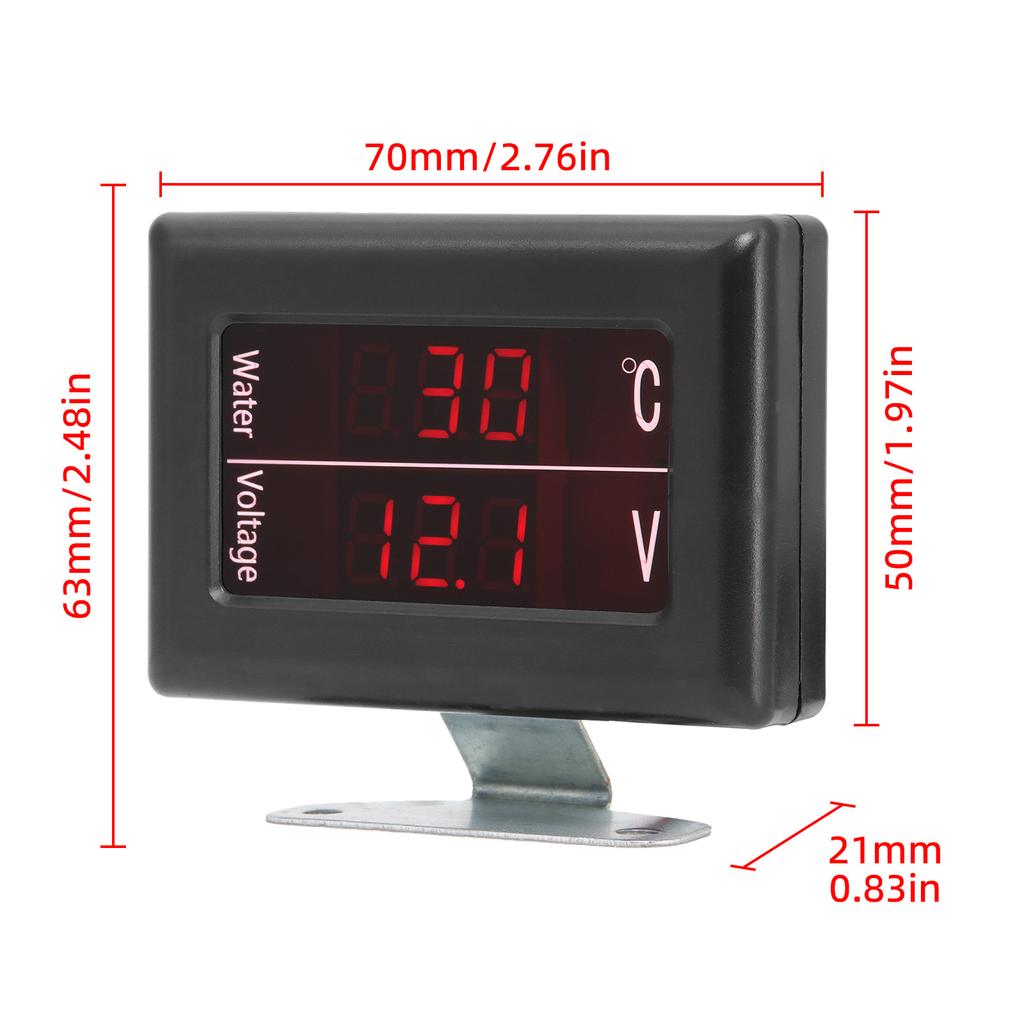 12V / 24 V Universal 2 In 1 Digital Water Temperature Gauge+Volt Gauge with Sensor M10 for Car / Truck VOLT Meter