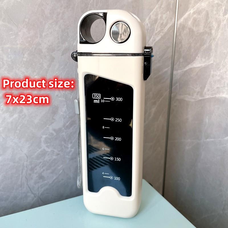 Plastic Straw Water Cup Water Simple Bottle Rectangular Cup Water Bottle Cute Adult Portable Fall Resistance High Color Value