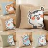 Cute Heartwarming Animals Zodiac Signs Cushion Cover Silky elegant Comfort Sofa Bed Invisible zipper Beach pillowcase