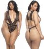 Women Sexy Lingerie Large Size Erotic Deep V Bodysuit Lace Teddy Bikini Elastic Bodystocking for Sex Underwear