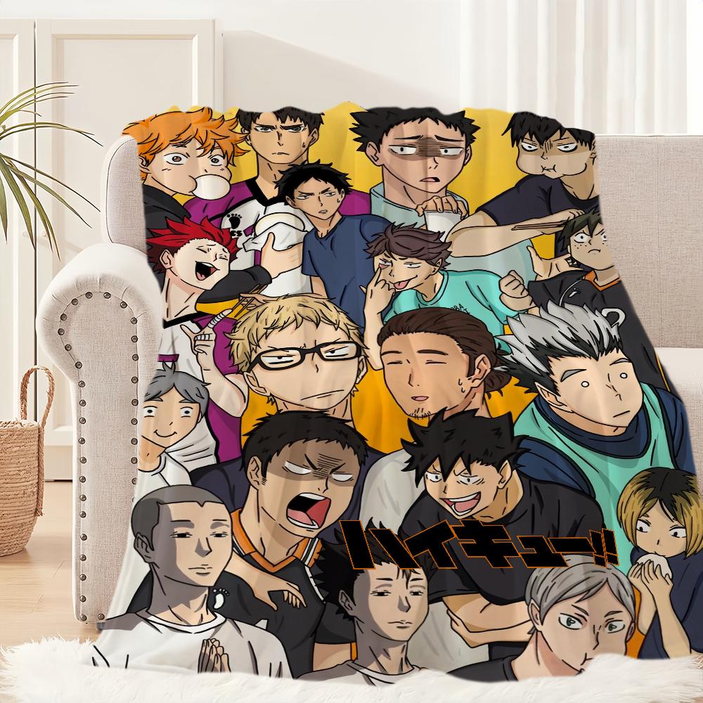 Аниме H-Haikyuu Крутой бейсбольный плед Плюшевый для сна Диванный коврик для гостиной Теплый Офис Спальня День рождения Дом Путешествия Детские подарки