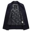 Men's Medium and Long Winter Business Lapel Solid Color Casual Removable Goose Down Liner Woolen Coat Men's Coat