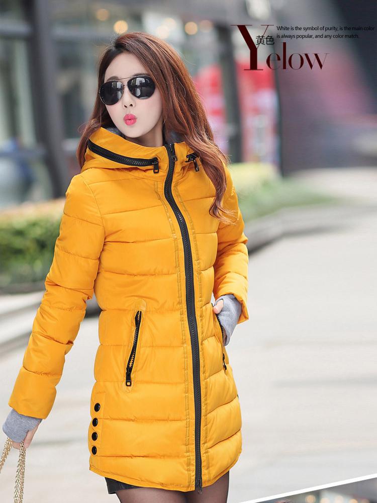 Mid-length Cotton-padded Jacket Women's Winter New Gloves Slim-fit Hooded Women's Down Padded Jacket
