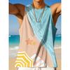 Summer Round Neck 3D Palm Leaf Printed Top Fashionable Casual Hawaiian Beach Sleeveless Vest Men's T-shirts