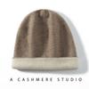 Winter 100% Pure Cashmere Hat Women's Bag Head Showing Face Small Solid Color Ear Protection Hat Stack Dome Warm Knitted Wool