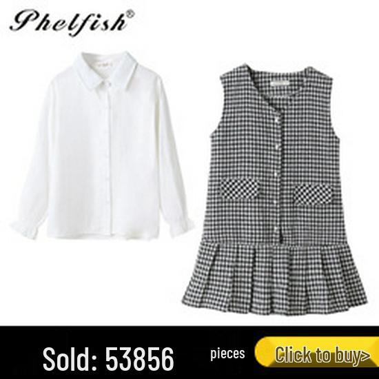 Комплект клетчатой плиссированной юбки для девочек Осень 2025 - Форма JK в академическом стиле для детей