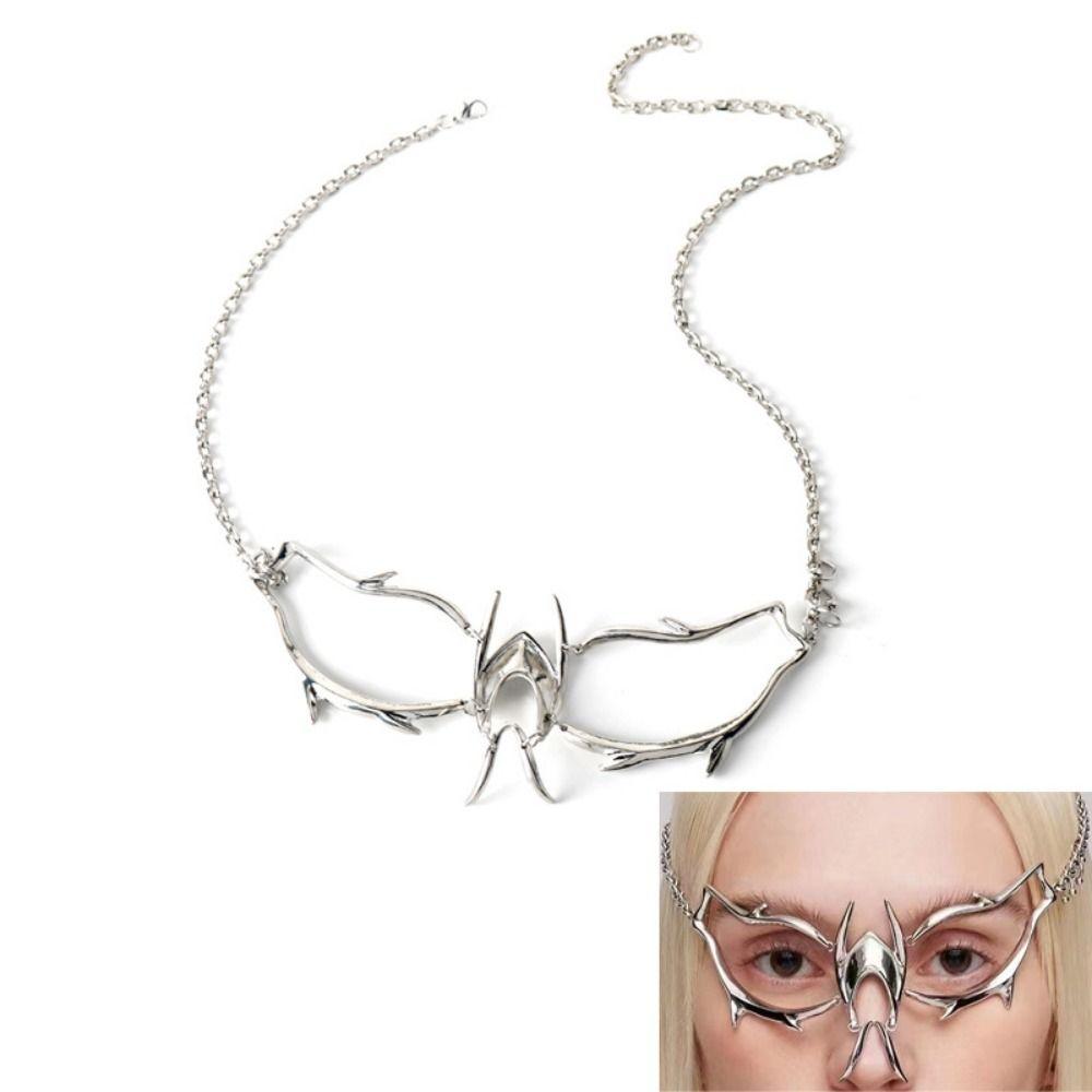 Маска Косплей Готическая Маска Нос Механическая Неправильная Металлическая Лицо Ношение Праздничная Вечеринка Декор