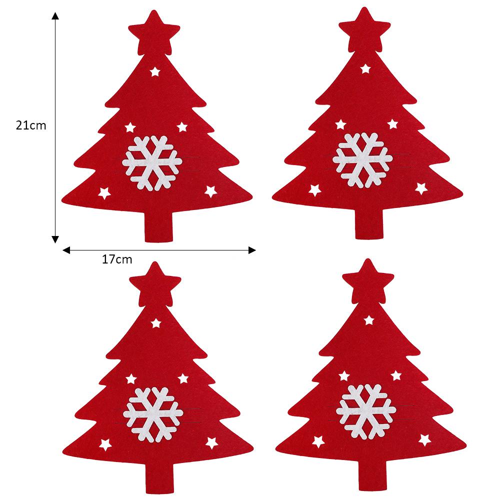 Рождественские чехлы для ножей и вилок, фетровая ткань со снежинками, ложки, держатели для столовых приборов, сумки для дома, рождественский, новогодний, праздничный, праздничный стол, украшение