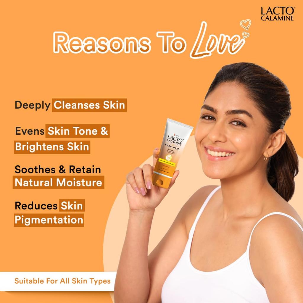 Lacto Calamine Витамин С Гель для умывания Упаковка 1 x 100 мл Алоэ Вера Ниацинамид Отшелушивающий гель для умывания для сияющей кожи
