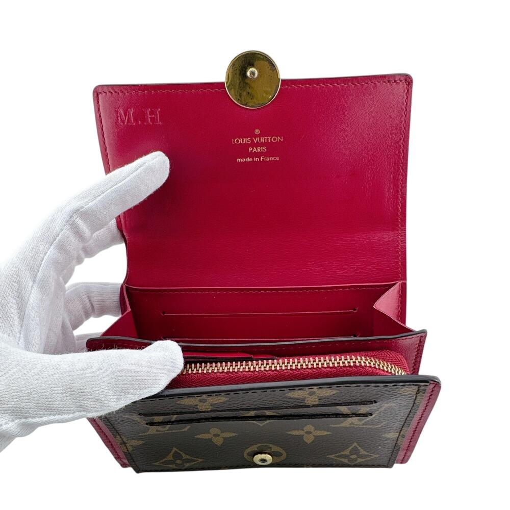 Louis Vuitton M64587 Компактный кошелек Monogram Monogram Portefeuille Flore Компактный складной кошелек Коричневый Monogram Б/У