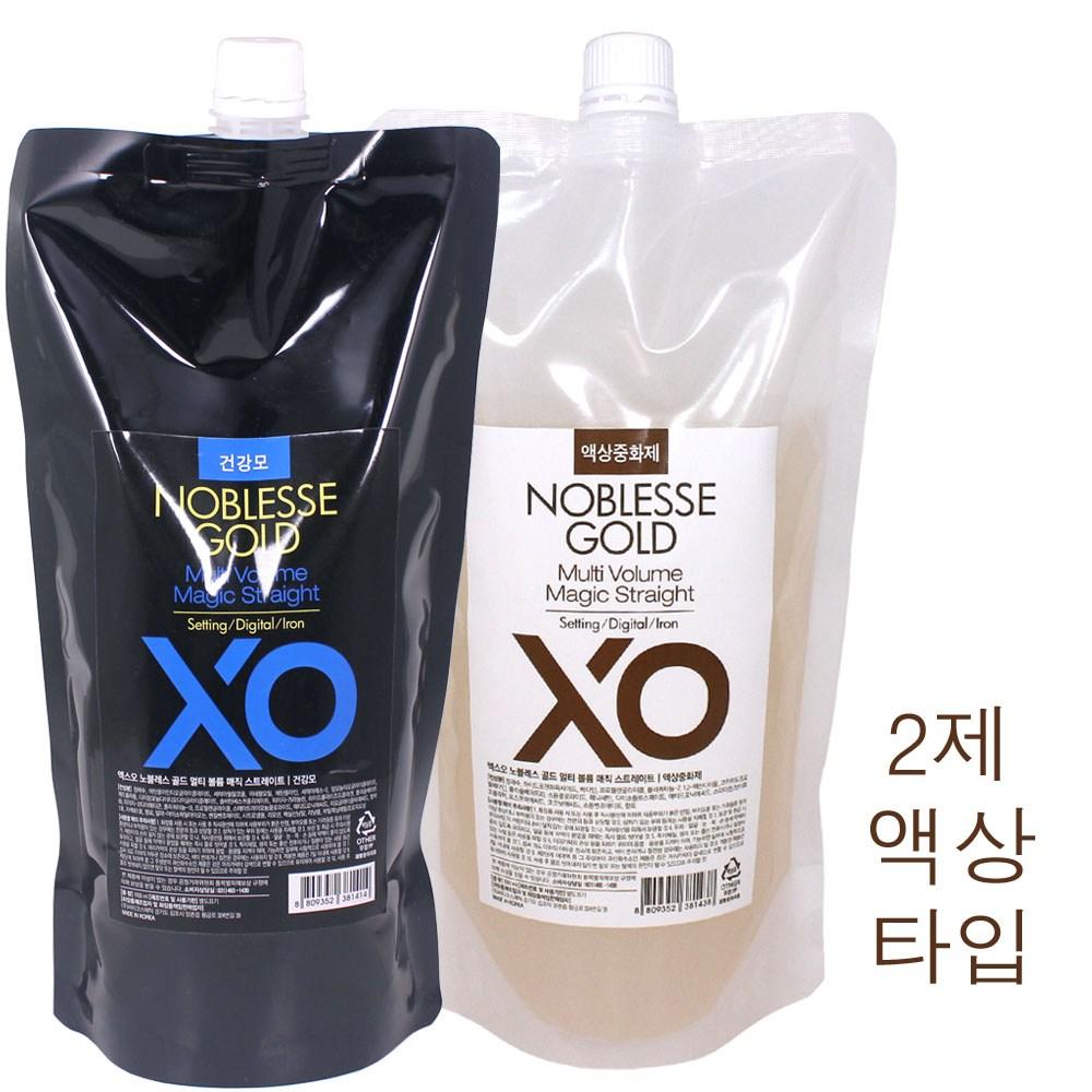 XO Noblesse Gold Multi Volume Magic, Straight (Healthy Hair) Solution 1 1000ml Solution 2 1000ml (Small Quantity