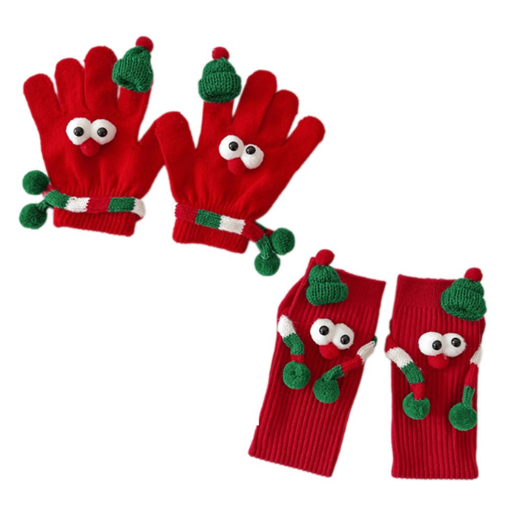Christmas Party Gloves for Various Ages Soft Knitted Gloves Lovely Festival Theme Hand Gloves/Socks for Family Member