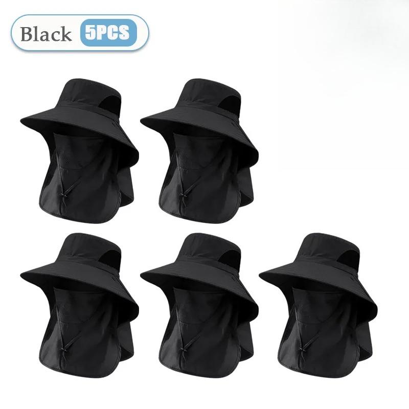 Summer Sun Hats UV Protection Outdoor Hunting Fishing Cap for Men Women Hiking Camping Visor Bucket Hat Neck Flap Fisherman Hat