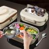 304 Stainless Steel Compartment Insulated Lunch Box Students Office Worker Sealed Bento Box Microwave Heating Food Container
