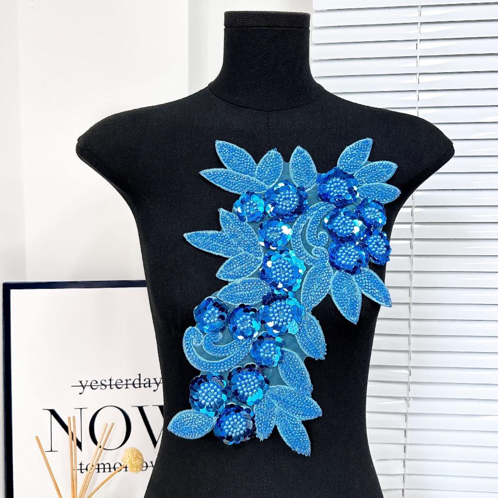 Блестки Одежда Аппликация Объемные Цветы Нашивка Ремонт Цветок Вышитые Нашивки Одежда