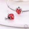 Медный кулон с бусинами Красный блестящий циркон Фрукт Клубника Вишня Для оригинального браслета 3 мм Женские изящные украшения