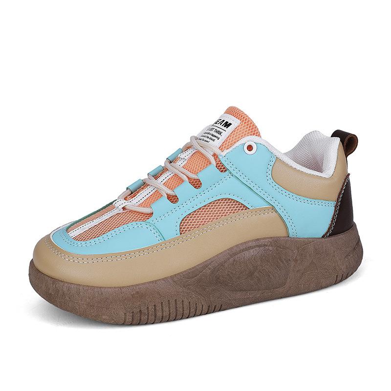 Новые летние белые туфли для женщин на толстой подошве из бисквитного теста для студенток, универсальные дышащие туфли для доски